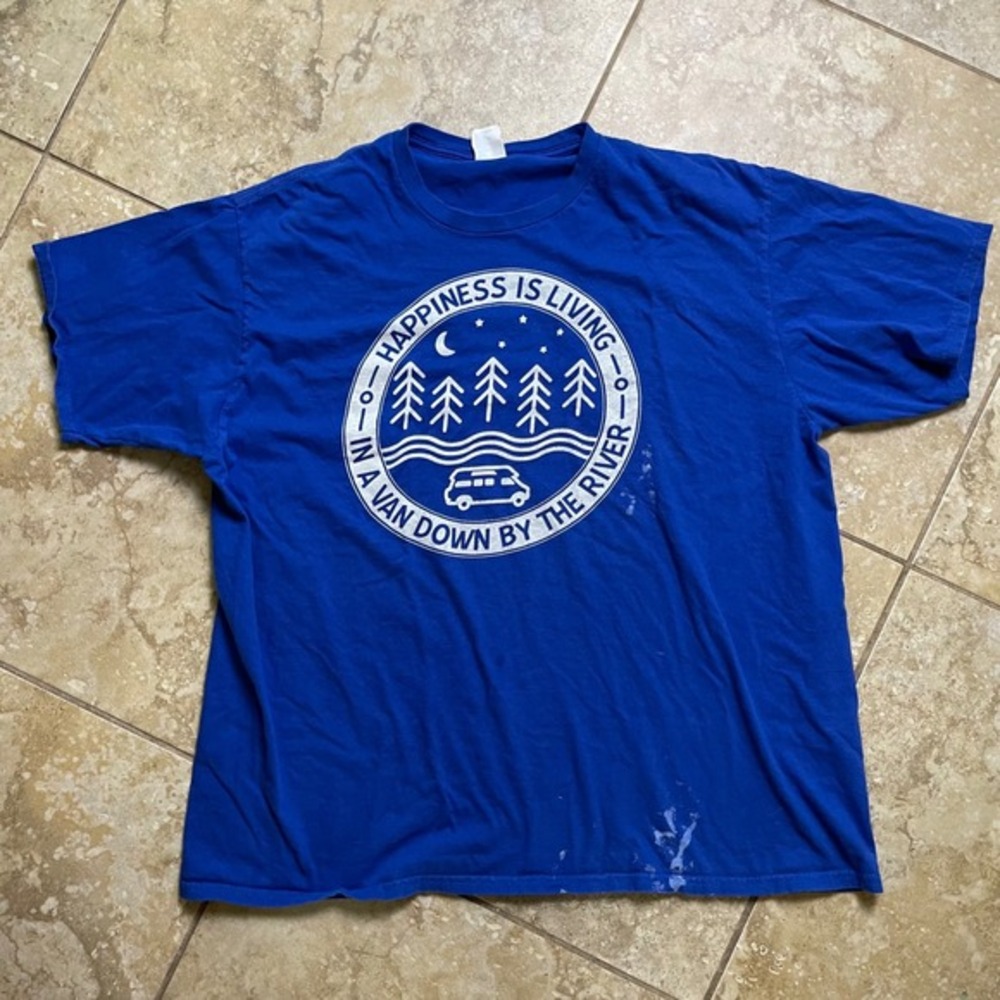 Gildan Van Down By The River Graphic‎ T-Shirt Camping Outdoors 2XL